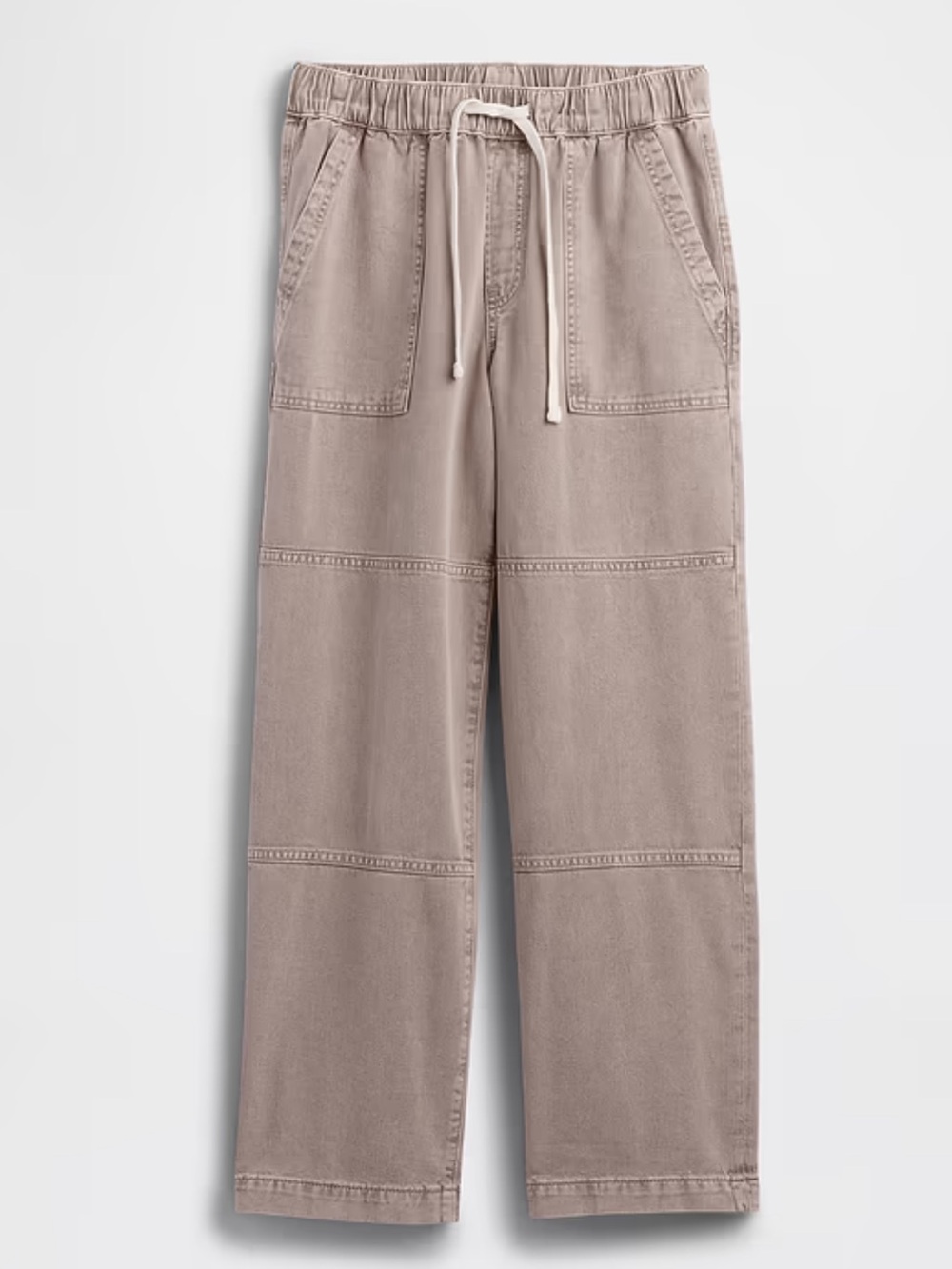 GAP Hi-Rise Wide Leg Utility Drawstring Waist Jeans Mushroom Taupe, Sz L NWT